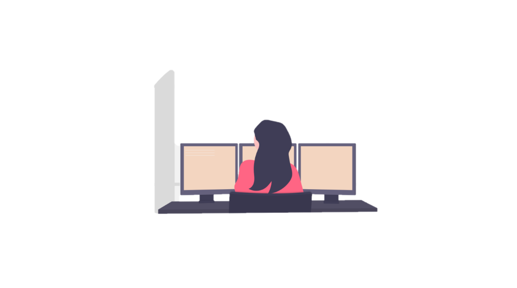 cartoon of woman woman coding